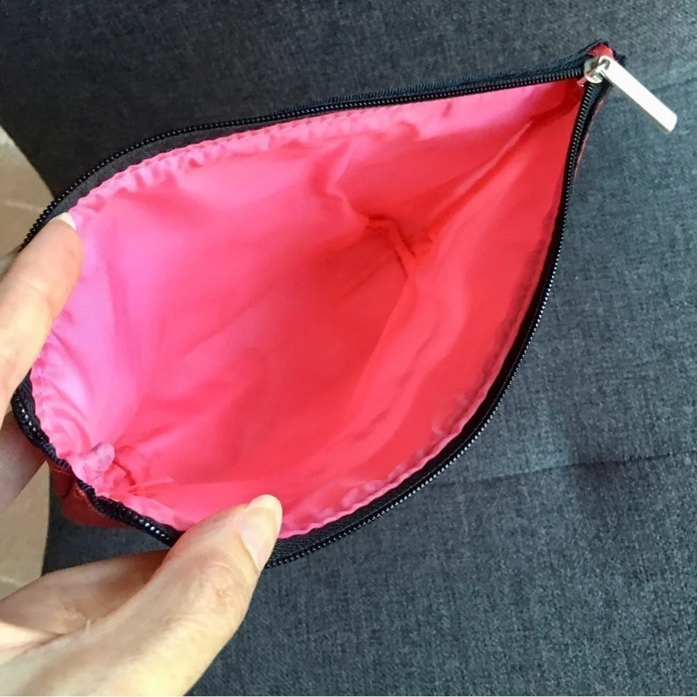 Clinique x Kate Spade “hello, gorgeous” Travel, Makeup Bag, Red, Pink